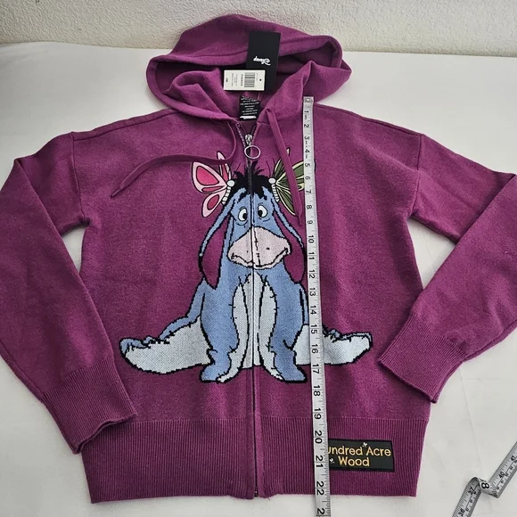 Disney Eeyore Zip Hoodie BoxLunch Exclusive Purple Embroidered Size S - Picture 9 of 11